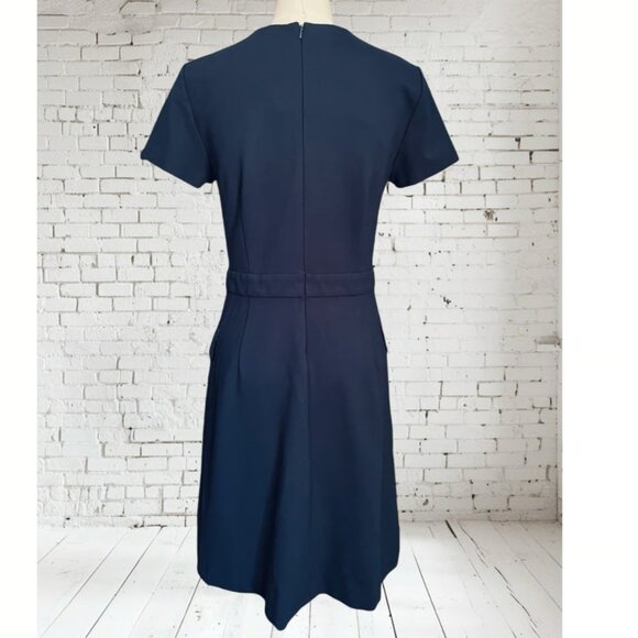 Brooks Brothers 💙 Red Fleece Navy Ponte Knit Button Dress💙 - Picture 2 of 7